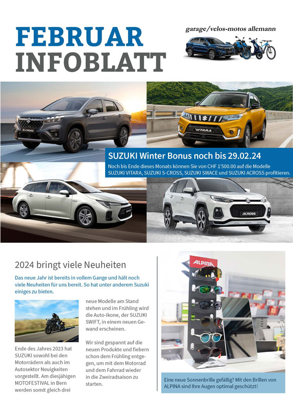 Infoblatt Garage Allemann AG, Februar 2024